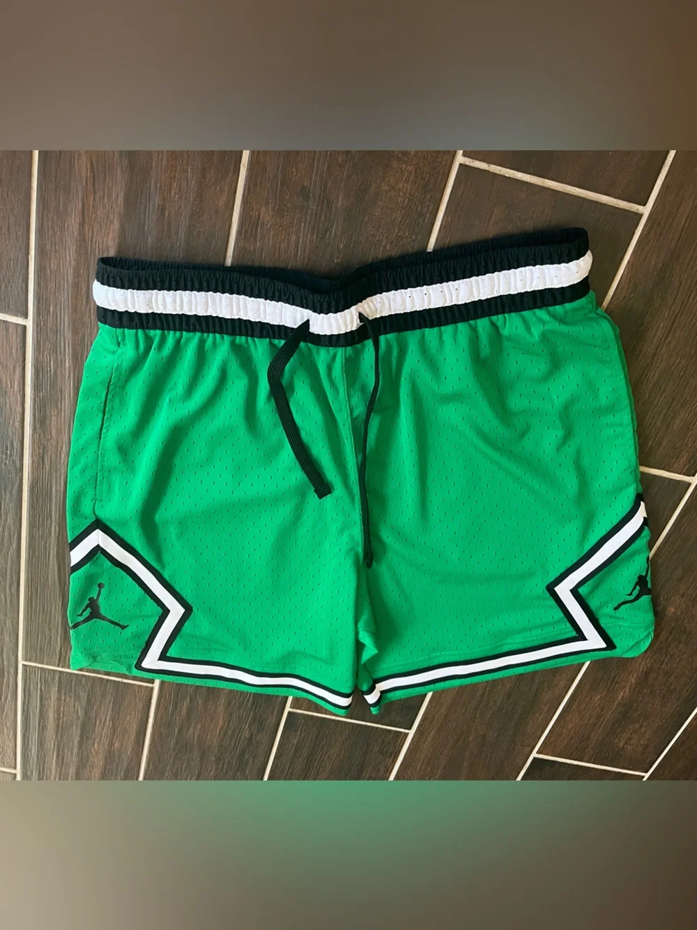 Jordan Bright Green & Black Mesh Basketball Shorts
